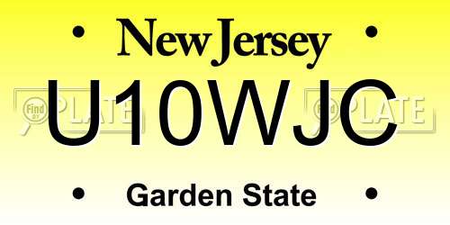 U10WJC New Jersey License Plate