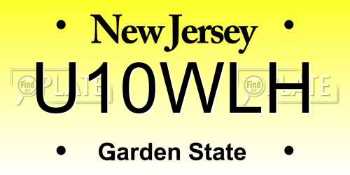 U10WLH New Jersey License Plate