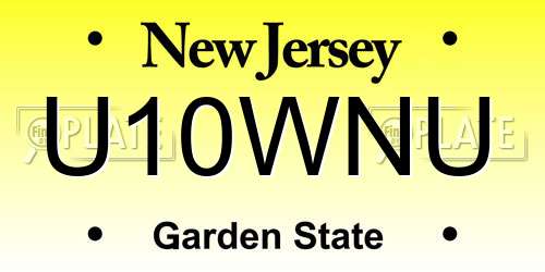 U10WNU New Jersey License Plate