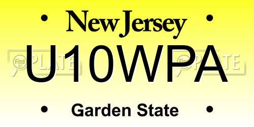 U10WPA New Jersey License Plate