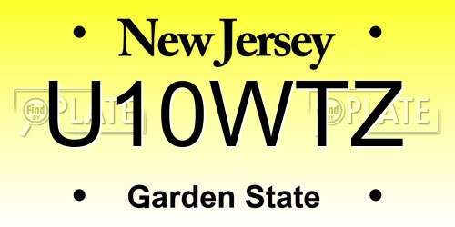 U10WTZ New Jersey License Plate