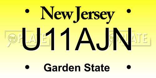 U11AJN New Jersey License Plate