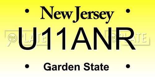 U11ANR New Jersey License Plate