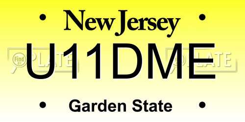 U11DME New Jersey License Plate