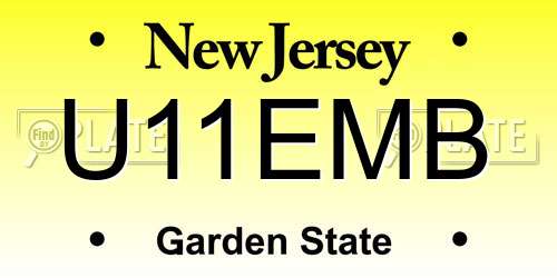 U11EMB New Jersey License Plate