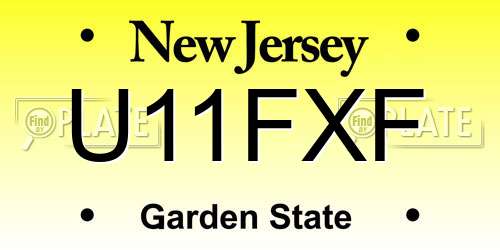 U11FXF New Jersey License Plate