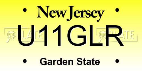 U11GLR New Jersey License Plate