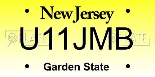 U11JMB New Jersey License Plate