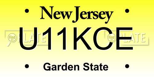U11KCE New Jersey License Plate