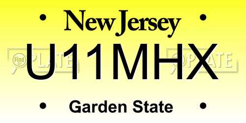 U11MHX New Jersey License Plate