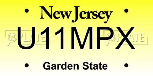 U11MPX New Jersey License Plate