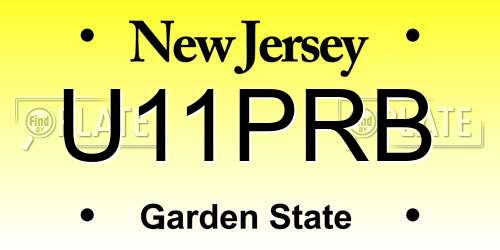 U11PRB New Jersey License Plate