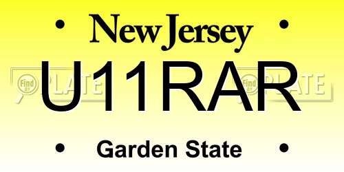 U11RAR New Jersey License Plate