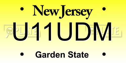 U11UDM New Jersey License Plate