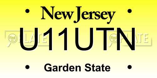 U11UTN New Jersey License Plate