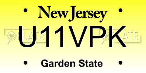 U11VPK New Jersey License Plate