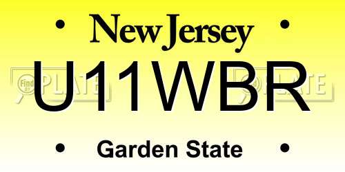 U11WBR New Jersey License Plate