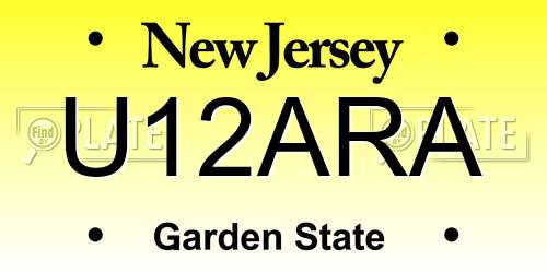 U12ARA New Jersey License Plate
