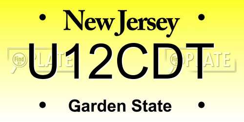 U12CDT New Jersey License Plate
