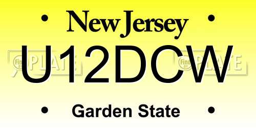 U12DCW New Jersey License Plate