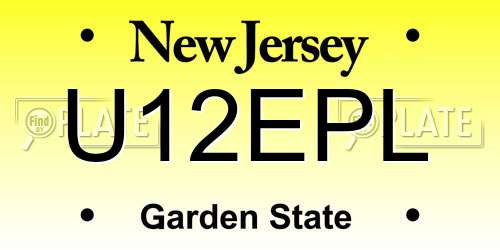 U12EPL New Jersey License Plate