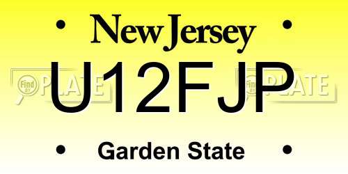 U12FJP New Jersey License Plate