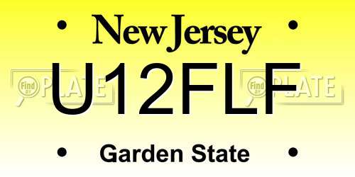 U12FLF New Jersey License Plate