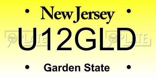 U12GLD New Jersey License Plate
