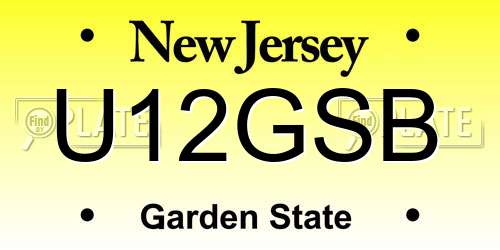 U12GSB New Jersey License Plate