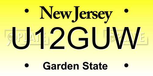 U12GUW New Jersey License Plate