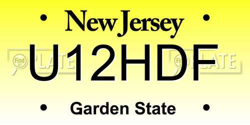 U12HDF New Jersey License Plate