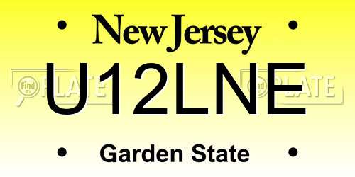 U12LNE New Jersey License Plate