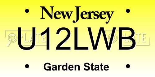 U12LWB New Jersey License Plate