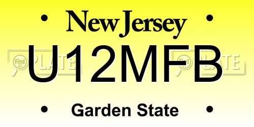 U12MFB New Jersey License Plate