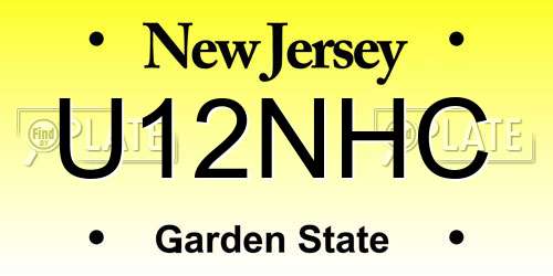 U12NHC New Jersey License Plate