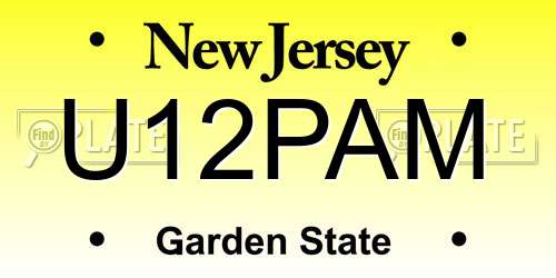 U12PAM New Jersey License Plate