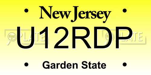 U12RDP New Jersey License Plate