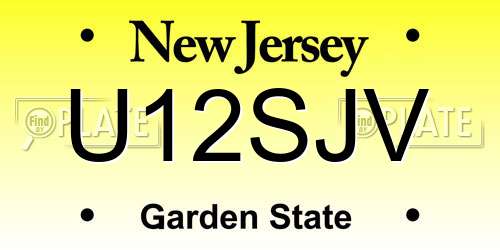 U12SJV New Jersey License Plate