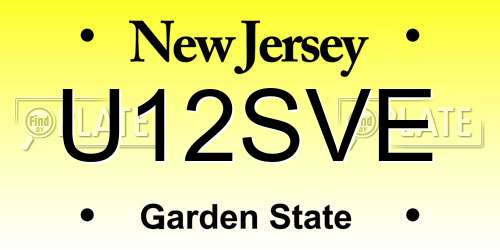 U12SVE New Jersey License Plate