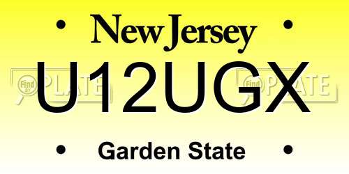 U12UGX New Jersey License Plate