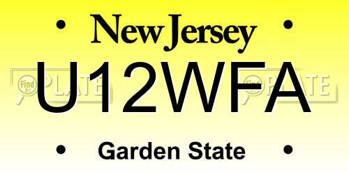U12WFA New Jersey License Plate