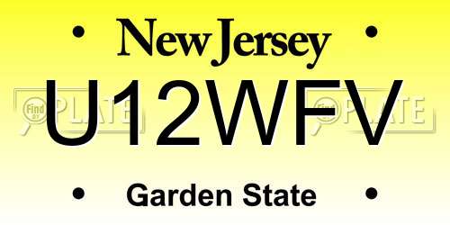 U12WFV New Jersey License Plate