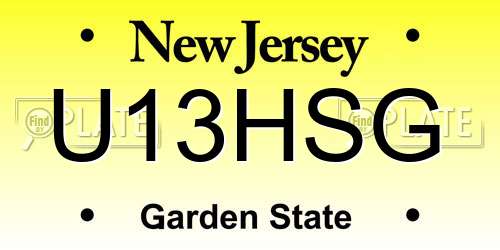 U13HSG New Jersey License Plate