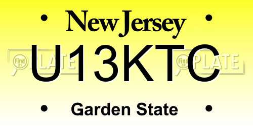 U13KTC New Jersey License Plate
