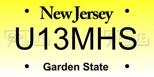 U13MHS New Jersey License Plate