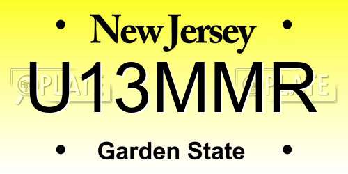 U13MMR New Jersey License Plate
