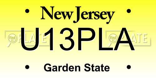 U13PLA New Jersey License Plate