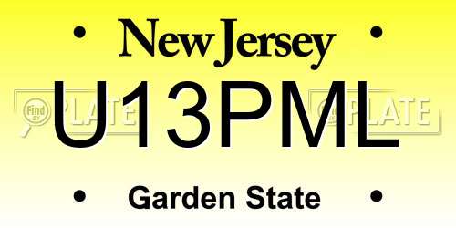 U13PML New Jersey License Plate