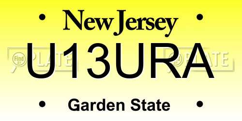 U13URA New Jersey License Plate