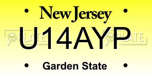 U14AYP New Jersey License Plate